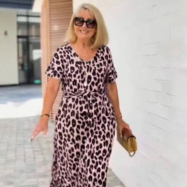 Leopardenkleid mit Gürtel