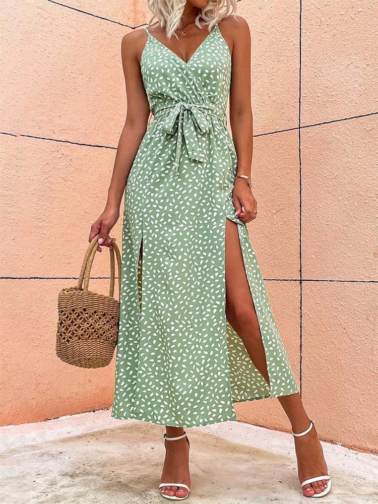 Alexia- Boho Kleid mit V-Ausschnitt und Punkten