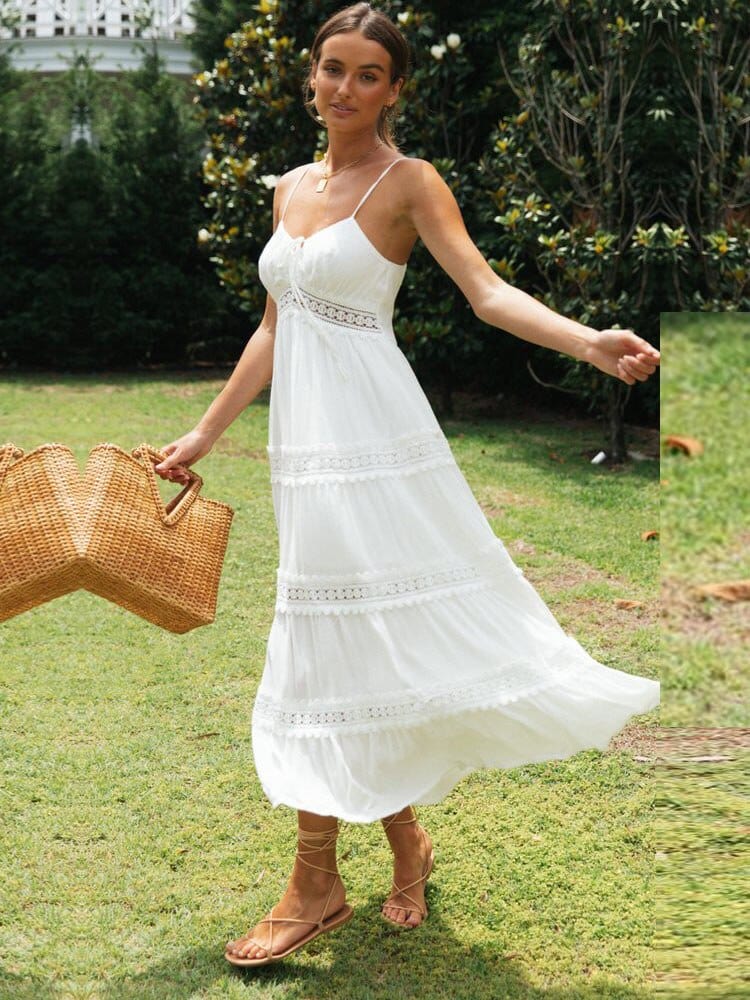 Sophie - Weiße Maxi-Strandkleid