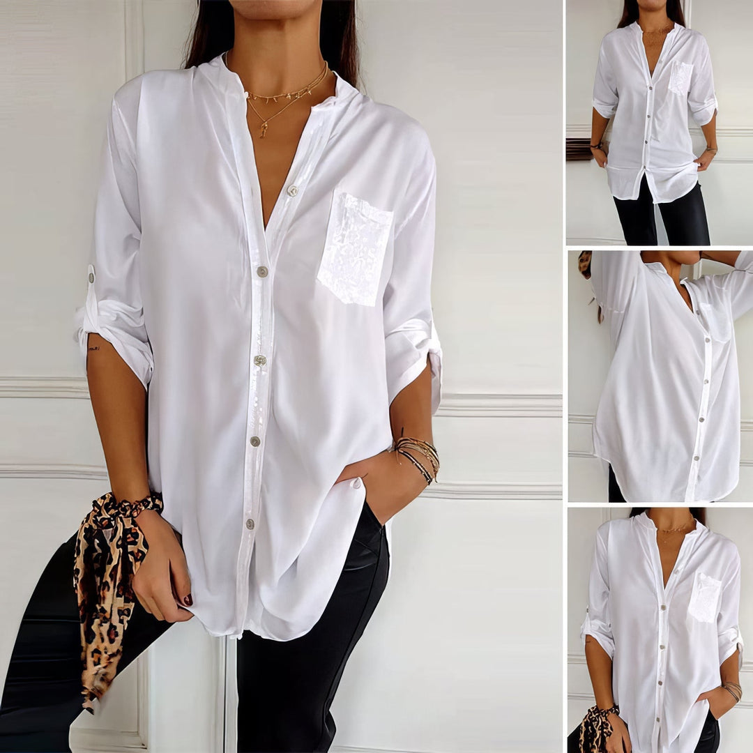 LUCIE | Top Patchwork mit Pailletten, Glänzend und Elegant