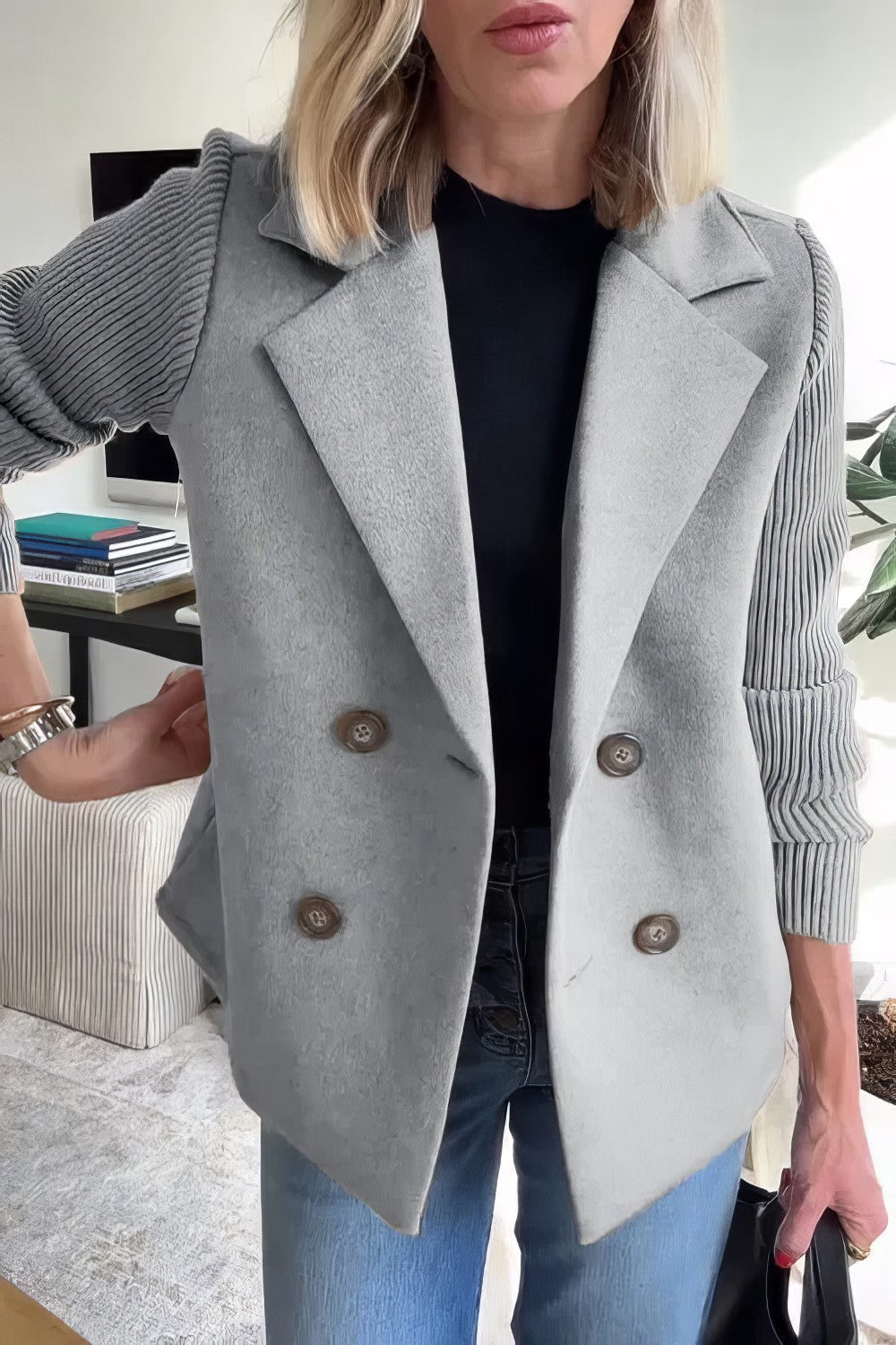 CLAIRE | Patchwork-Cardigan in Jeans